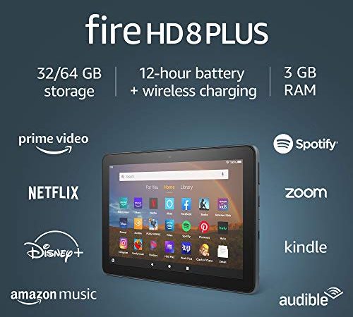 Certified Refurbished Fire HD 8 Plus tablet, HD display, 32 GB, our best 8" tablet for portable entertainment, Slate