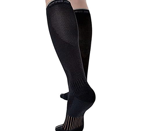 Copper Fit unisex adult 1 Pair Socks, Black, Large-X-Large US