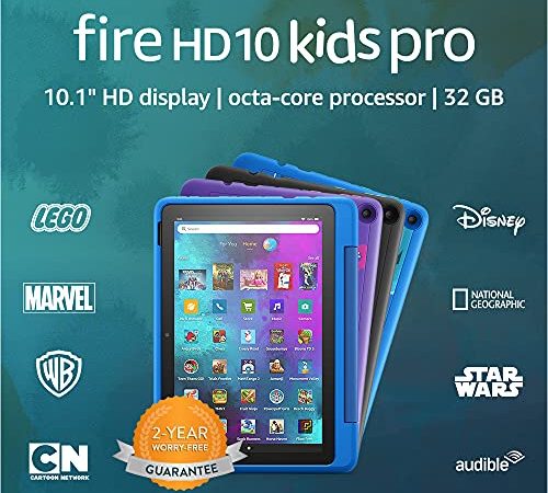 Fire HD 10 Kids Pro tablet, 10.1", 1080p Full HD, ages 6–12, 32 GB, (2021 release), Intergalactic