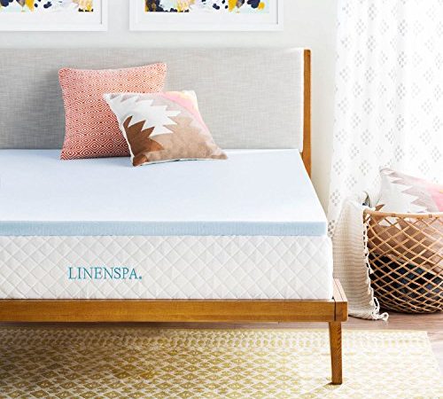 Linenspa 2 Inch Gel Infused Memory Foam Mattress Topper, Queen, 2 Inch