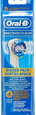 Oral-B Genuine Precision Clean Replacement White Toothbrush Heads, Refills for Electric Toothbrush, Deep and Precise Cleaning, Pack of 4