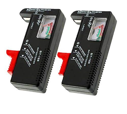 2 Pack Battery Tester, Universal Battery Checker for AA / AAA / C / D / 9V / 1.5V Button Cell Batteries