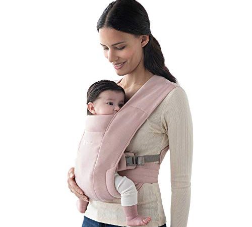 Ergobaby Embrace Cozy Newborn Baby Wrap Carrier (7-25 Pounds), Premium Cotton, Blush Pink