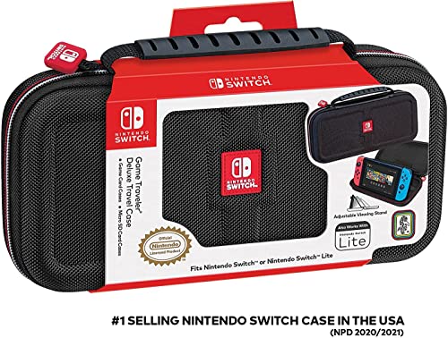 Game Traveler Nintendo Switch Case - Switch Carry Case for Switch OLED, Switch and Switch Lite, Hard Portable Travel Case, Adjustable Viewing Stand & Bonus Game Cases, Deluxe Carry Handle
