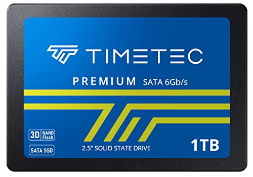 Timetec 1TB SSD 3D NAND TLC SATA III 6Gb/s 2.5 Inch 7mm (0.28") 800TBW Read Speed Up to 550 MB/s SLC Cache Performance Boost Internal Solid State Drive for PC Computer Desktop and Laptop (1TB)