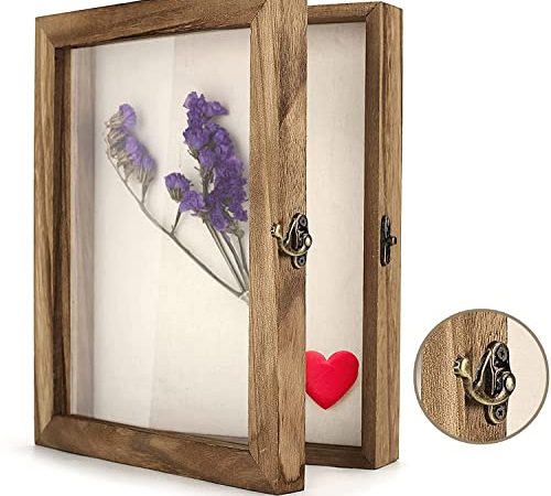 TJ.MOREE Shadow Box Frame 8 x 10 Shadowbox Display Case Picture Frame with Linen Back Memorabilia Bouquet Medals Military Photos Memory Box