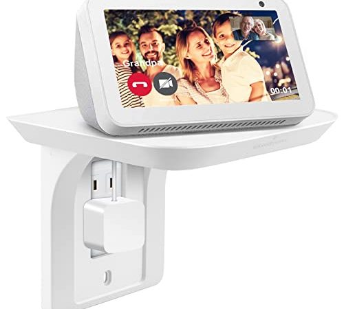 Echo Show 5 Wall Mount Stand, 360 Degree Swivel Adjustable Stand Wall Mounts Stand Holder Accessories Built-in Show 5 (Gen 1 and Gen 2), Smart Home Outlet Speaker Mounts Hanger Space Saving, White