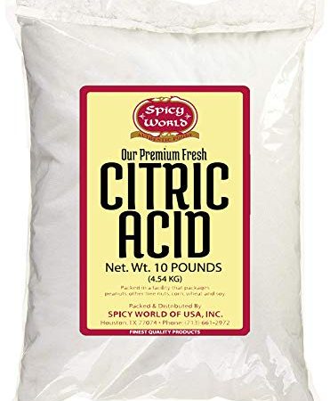 Pure Citric Acid, 10 Pound - Food Grade & Non-GMO- Natural Food Preservative, Beauty Ingredient- by Spicy World