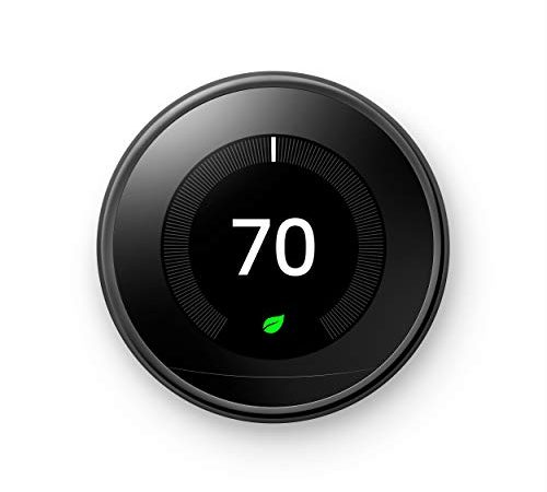 Google Nest Learning Thermostat - Programmable Smart Thermostat for Home - 3rd Generation Nest Thermostat - Works with Alexa - Mirror Black