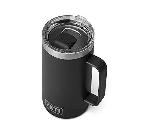 YETI Rambler 24 oz Mug, Vacuum Insulated, Stainless Steel with MagSlider Lid, Black