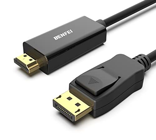 BENFEI DisplayPort to HDMI 3 Feet Cable,Gold-Plated DisplayPort to HDMI (Male to Male) Adapter Compatible with Lenovo, HP, ASUS, Dell and Other Brand