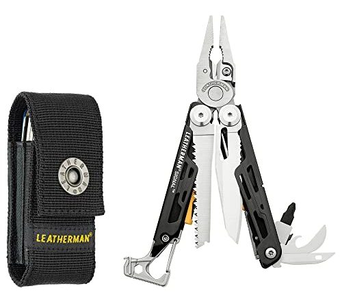 LEATHERMAN, Signal Camping Multitool with Fire Starter, Hammer and Emergency Whistle, Made in the USA, Stainless Steel with Nylon Sheath