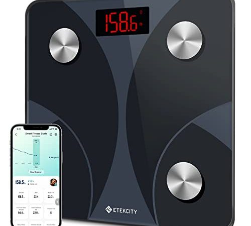 Etekcity Scale for Body Weight, Smart Digital Bathroom Weighing Machine with Body Fat for People, Accurate Bluetooth BMI Measurement, Body Composition Analyzer, 400lb