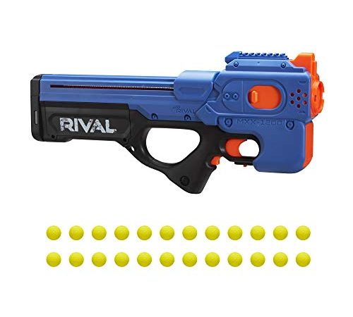 Nerf Rival Charger MXX-1200 Motorized Blaster -- 12-Round Capacity, 100 FPS Velocity -- Includes 24 Official Nerf Rival Rounds -- Team Blue