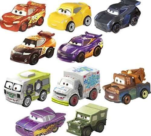 Disney Car Toys Mini Racers Set of 10 Mini Toy Cars & Trucks, Collectibles Inspired By Disney Movies [Styles May Vary] [Amazon Exclusive]