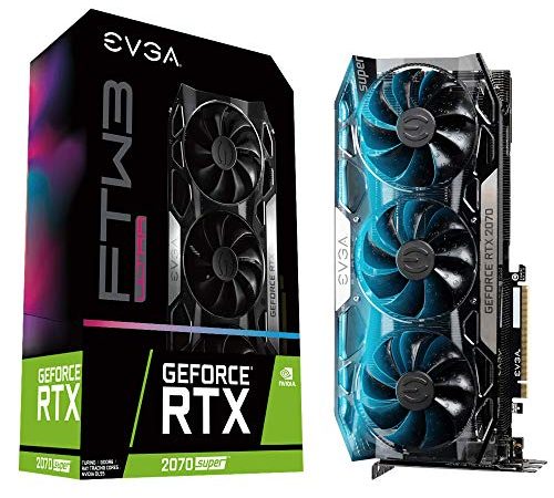 EVGA GeForce RTX 2070 Super FTW3 Ultra, Overclocked, 2.75 Slot Extreme Cool Triple + iCX2, 65C Gaming, RGB, Metal Backplate, 8GB GDDR6, 08G-P4-3277-KR