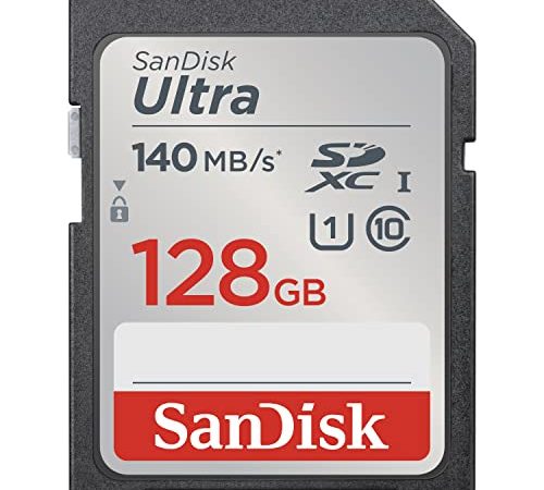 SanDisk 128GB Ultra SDXC UHS-I Memory Card - Up to 140MB/s, C10, U1, Full HD, SD Card - SDSDUNB-128G-GN6IN