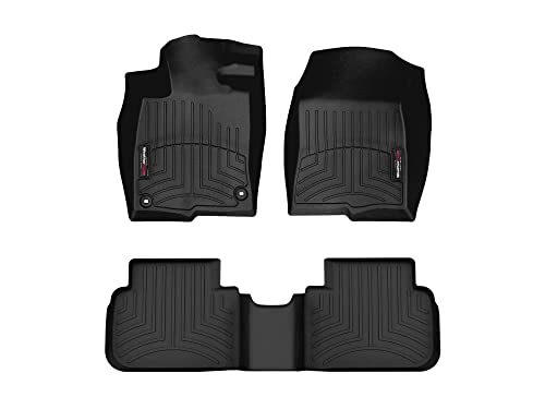 WeatherTech FloorLiner Custom Fit Floor Mats for Honda Civic - 1st & 2nd Row (441692-1-3), Black